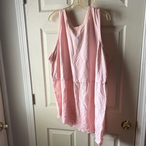 Elegant Pink Sleeveless asymmetrical Blouse